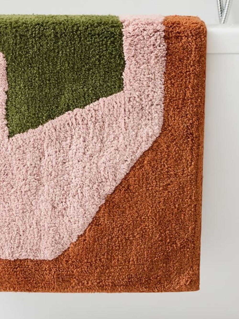West Elm Angled Modern Bath Mat - Colorful Abstract Area Rug - Picture 14 of 16